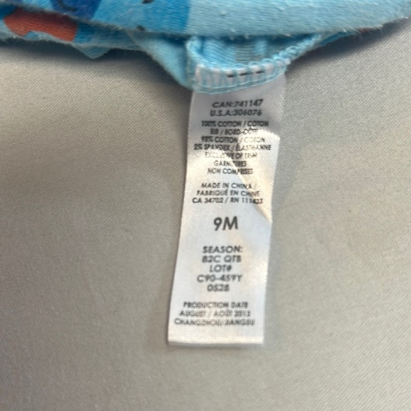 Pekkle Blue and Red Moose Print Baby Onesie Sleeper - Picture 3 of 5